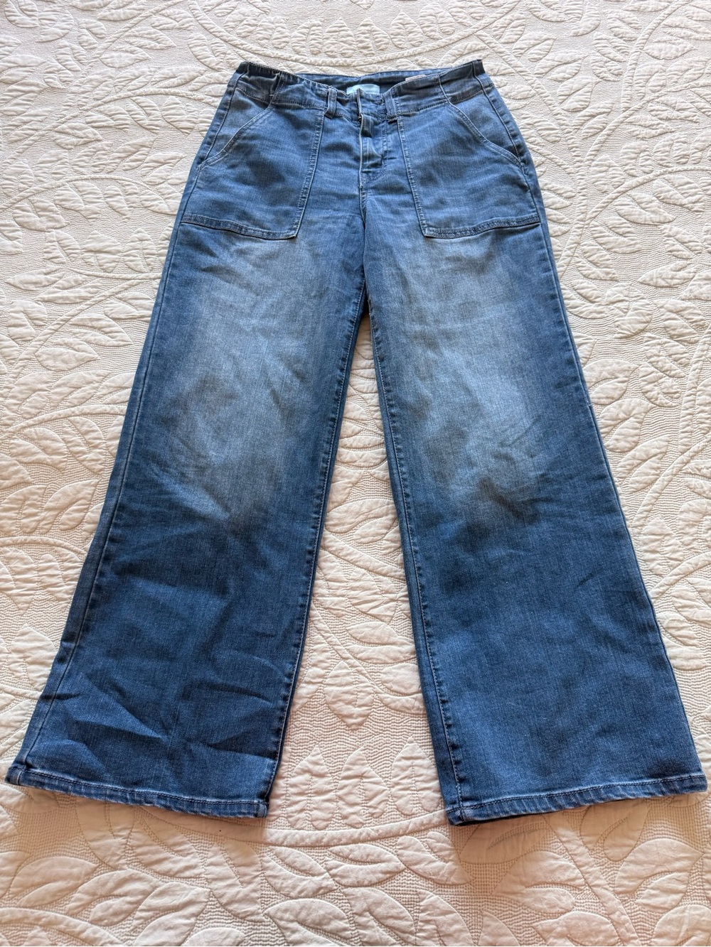 Draper James Medium Blue Wide-Leg Denim Jeans